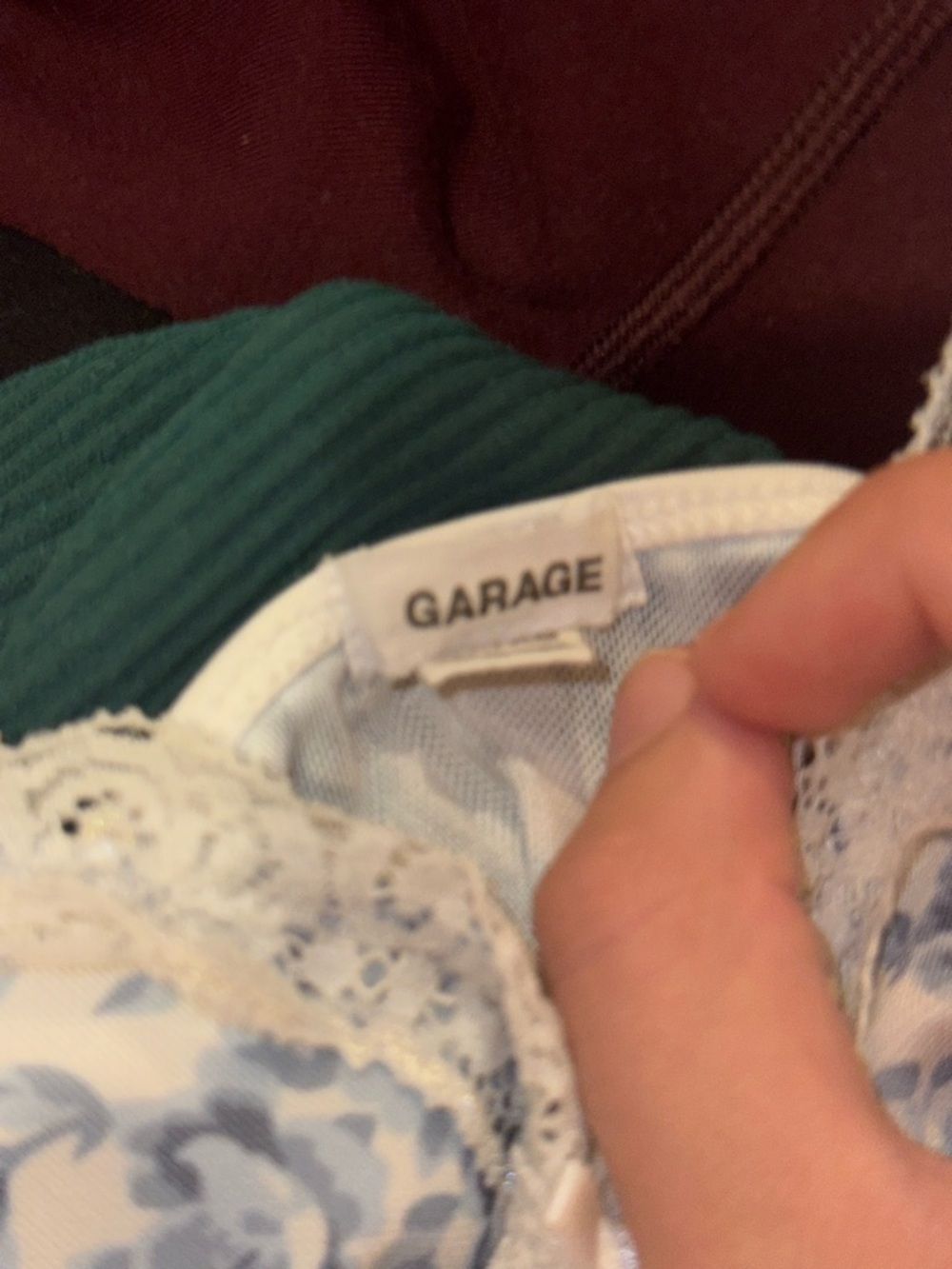 Garage Blue Floral Lace-Trim Corset Top - Picture 3 of 3